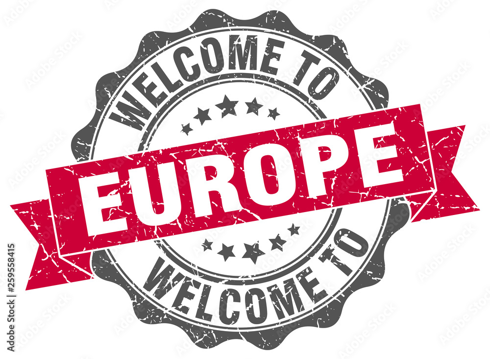 Fototapeta premium europe round ribbon seal