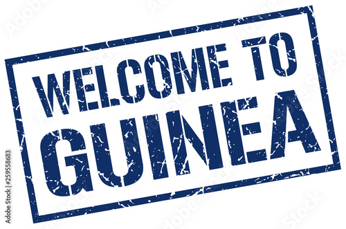 welcome to Guinea stamp
