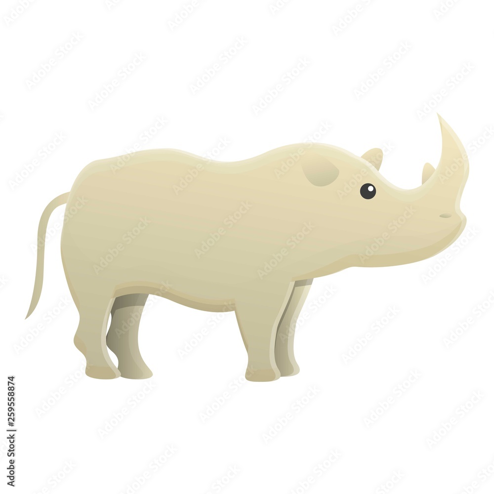 Rhino icon. Cartoon of rhino vector icon for web design isolated on white background