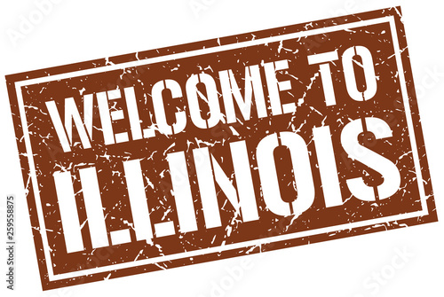 welcome to Illinois stamp