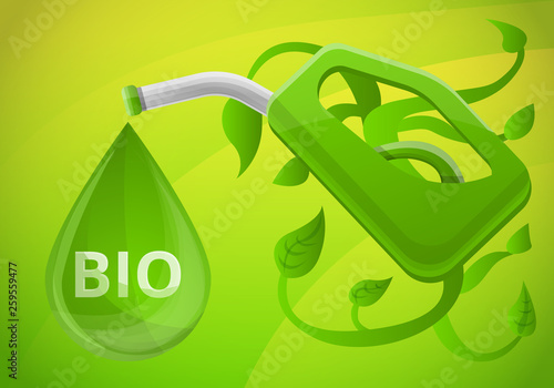 Bio fuel station concept banner. Cartoon illustration of bio fuel station vector concept banner for web design