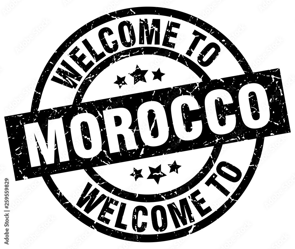 welcome to Morocco black stamp