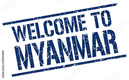 welcome to Myanmar stamp