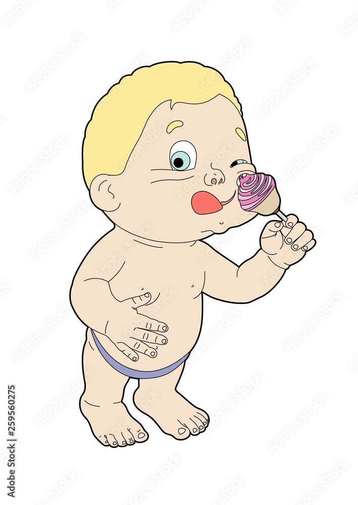 Baby with lollipop Baby with lollipop