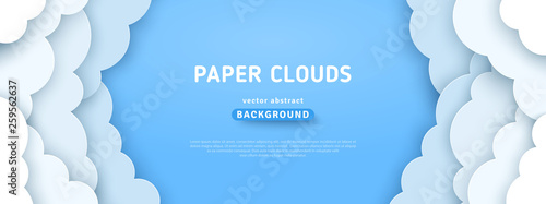 Clouds on blue sky border