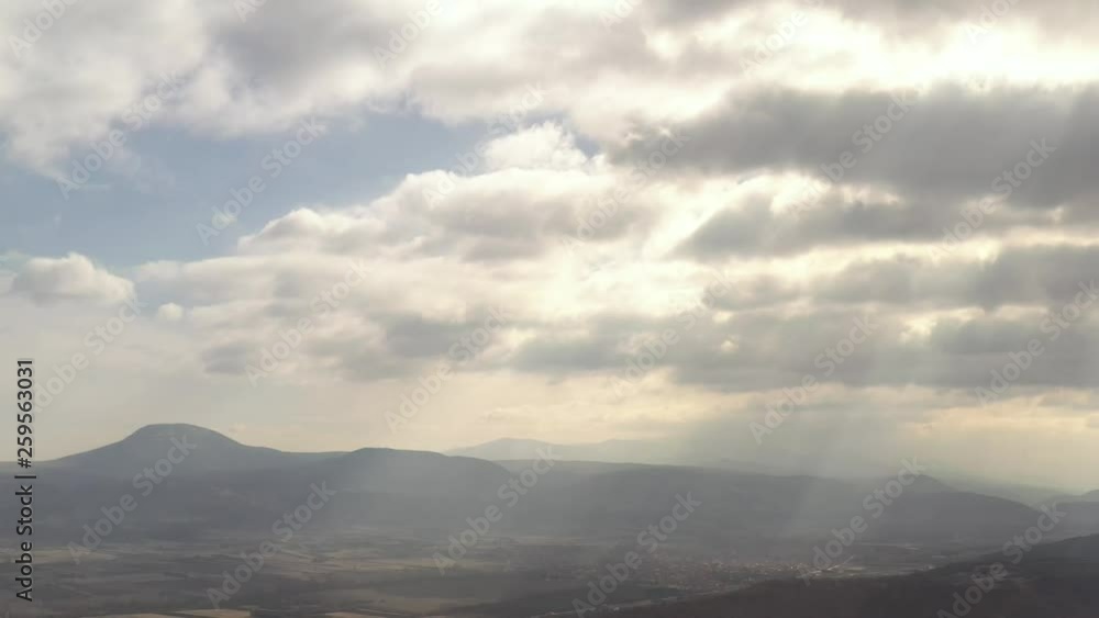 Heavenly dramatic sky over the valley 4K aerial video Heavenly dramatic sky over the valley 4K aerial video