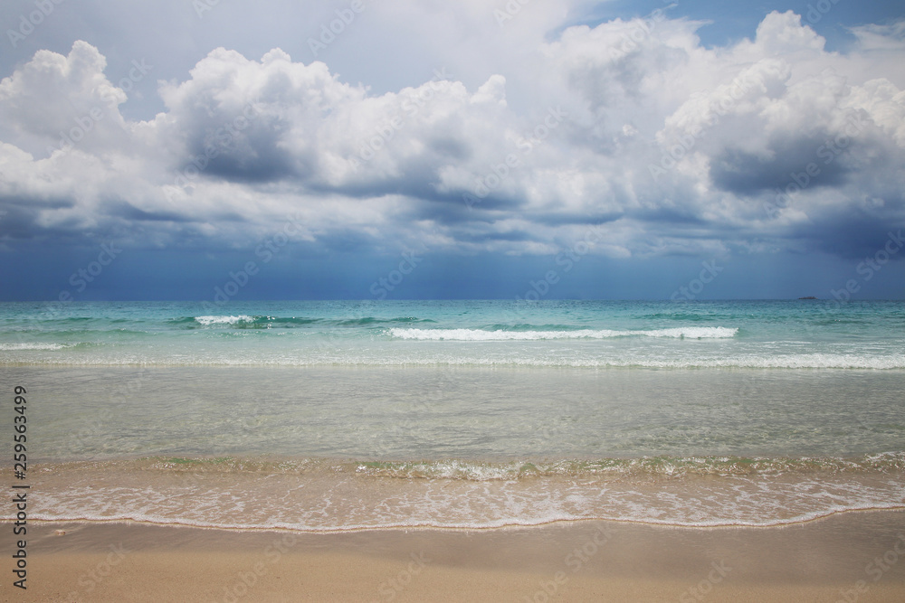 Beautiful Clarity of the sea with clouds at Koh Samet island Rayong province Thailand