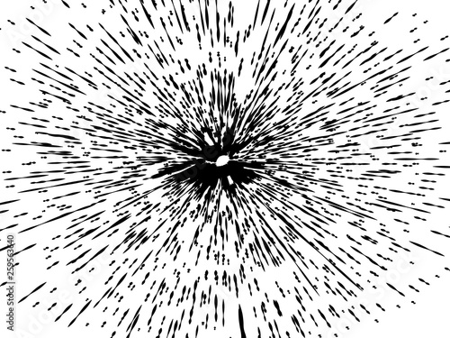 Rays on white background. engraving salute icon. Stock illustration