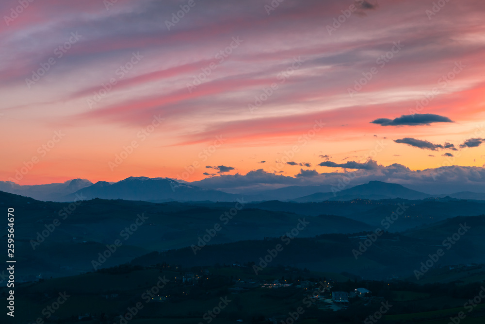 Morning landscape of Italian countryside