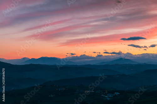 Morning landscape of Italian countryside © evannovostro