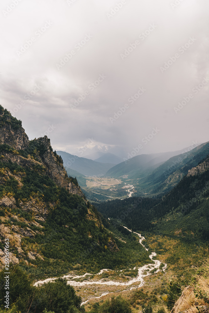 River in a valley, Georgia