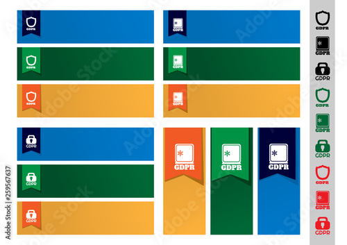 European GDPR concept flyer header template illustration