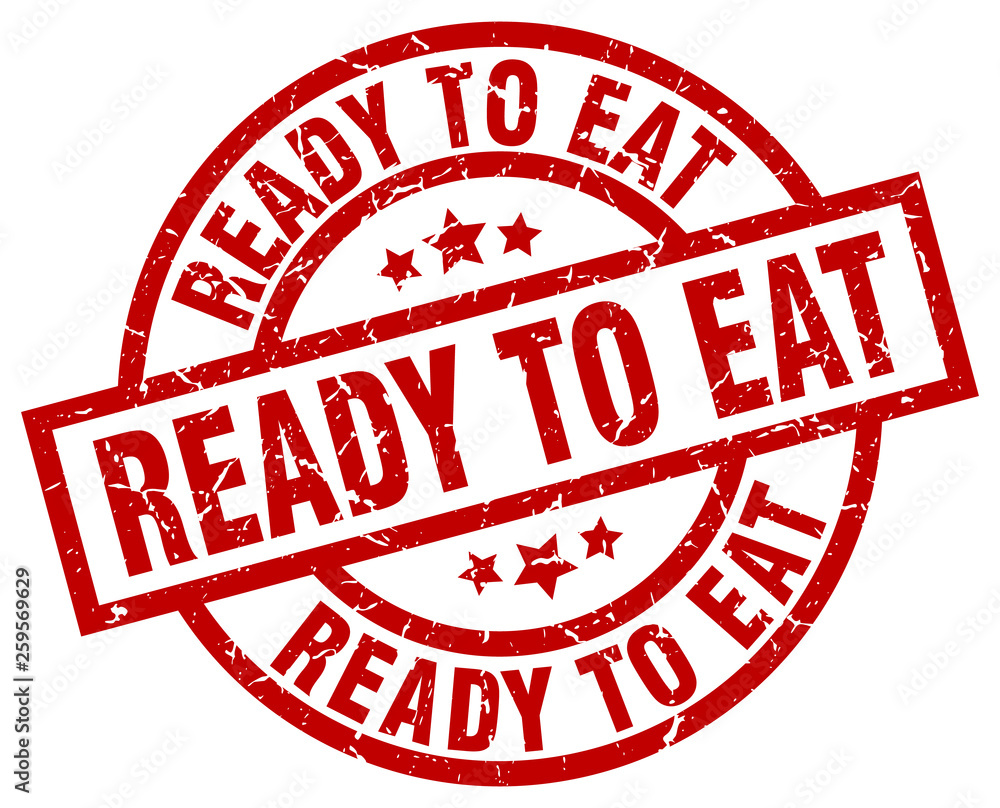 ready to eat round red grunge stamp ready to eat round red grunge stamp