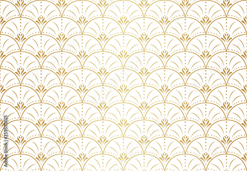 Vector Classic Floral art nouveau Seamless pattern. Stylish abstract art deco texture.