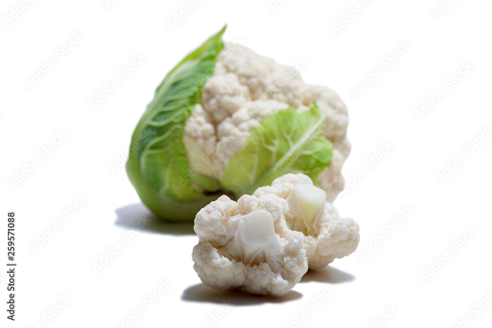 Cauliflower cabbage vegetable on white background. Cauliflower cabbage vegetable on white background.