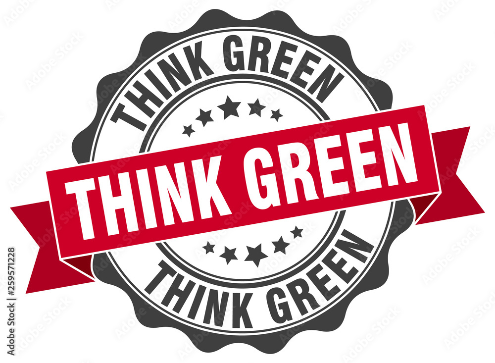 Fototapeta premium think green stamp. sign. seal