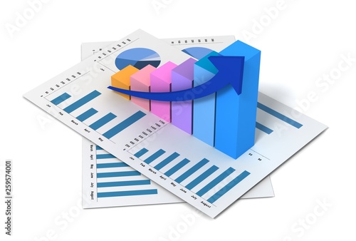 Wallpaper Mural business finance graph 3d illustration Torontodigital.ca