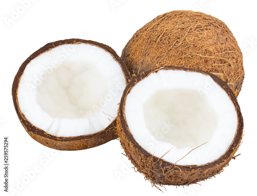 coconuts isolated on the white background with clipping path