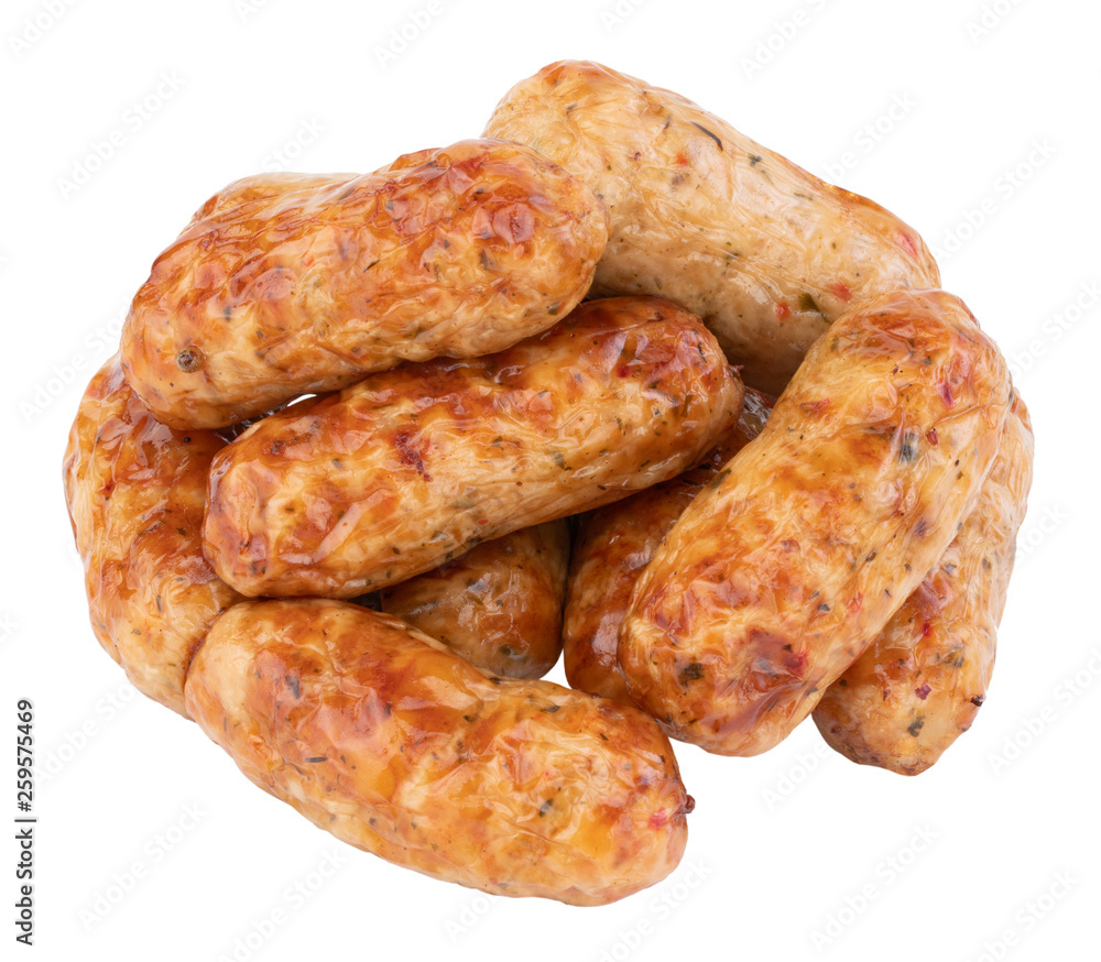 grilled sausage isolated on a white background grilled sausage isolated on a white background