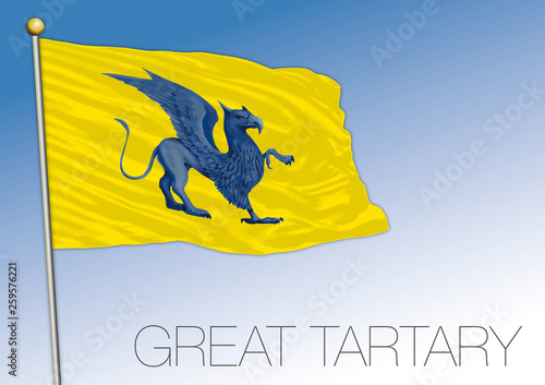 Great Tartary historical flag, eurasia