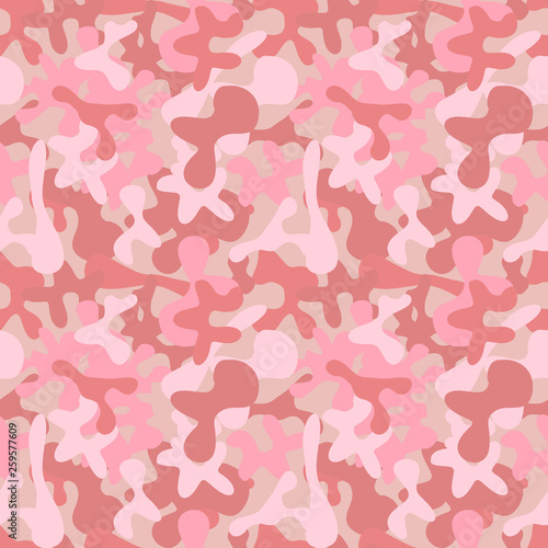 Pink and red camouflage, seamless pattern