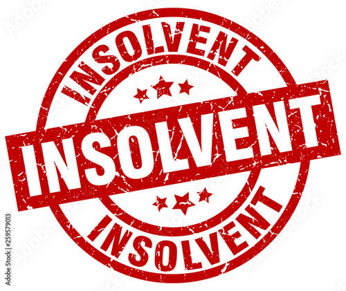 insolvent round red grunge stamp