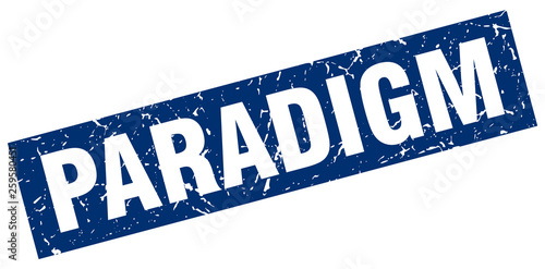square grunge blue paradigm stamp