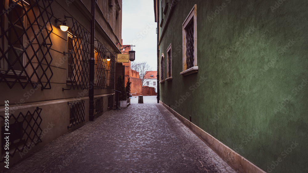 narrow street in old town