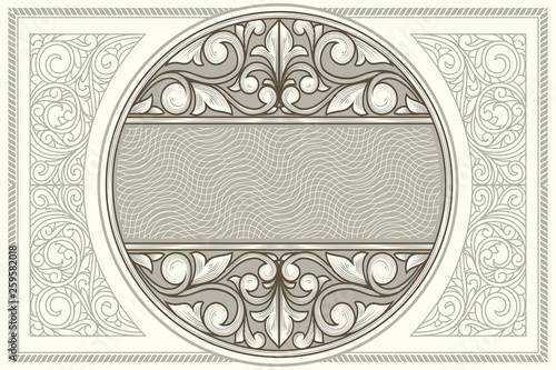 Vintage decorative ornate monochrome design