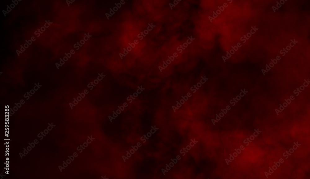 Red smoke texture on islotaed background. Misty background effect