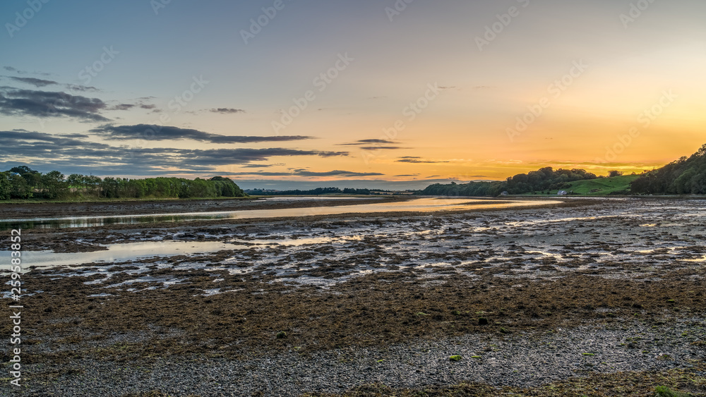 Evening at the River Tweed near Berwick-upon-Tweed in Northumberland, England, UK
