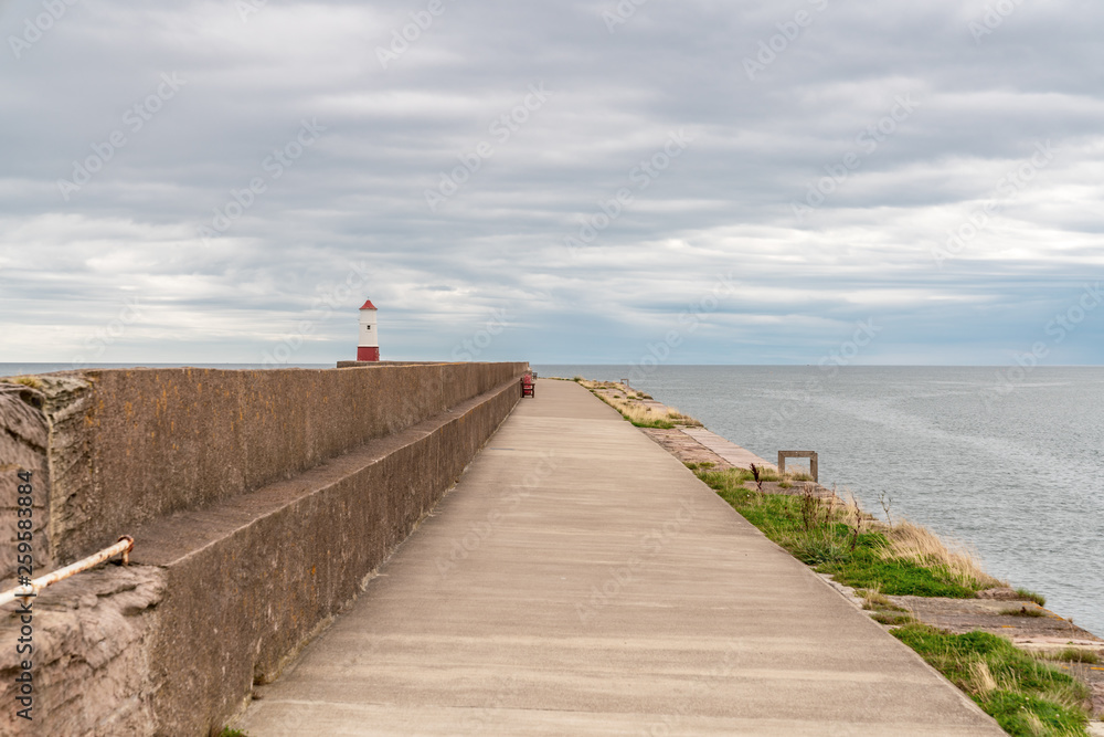 The Lighthouse in Berwick-upon-Tweed, Northumberland, England, UK - seen from the Pier