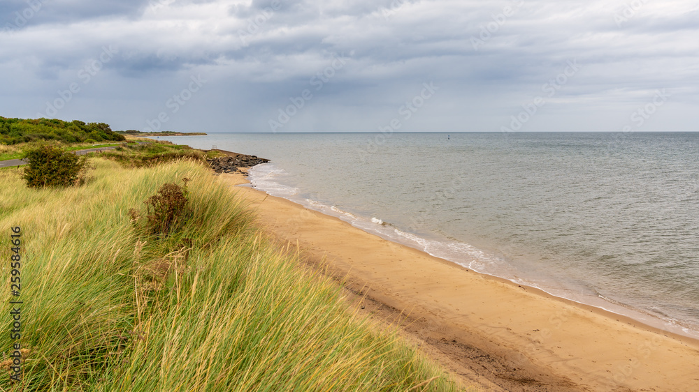 North Sea Coast and the beach near Druridge Bay in Northumberland, England, UK North Sea Coast and the beach near Druridge Bay in Northumberland, England, UK