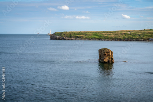 North Sea coast in Collywell Bay, Seaton Sluice in Northumberland, England, UK photo