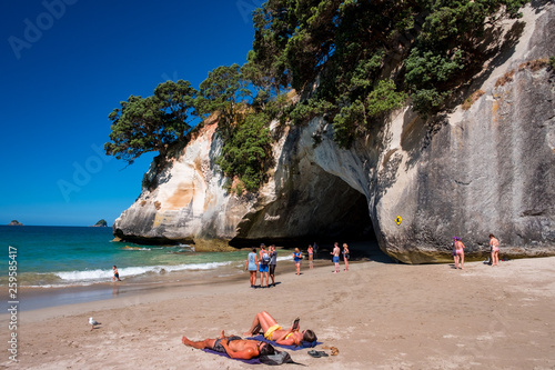 2019 FEB 19, New Zealand, Coromandel -  Chathdral cove the travelling destination in a beautiful day. photo