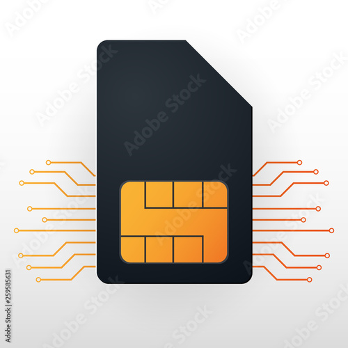 Mobile Sim Card. Mobile Network. Technology Concept. Vector illustration.