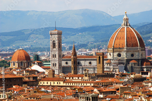 View of Santa Maria dei Fiori Church from Piazza Michelangelo, Florence, Tuscany, Italy