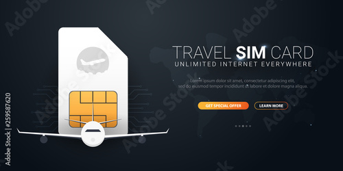 Travel Sim Card. Technology concept. Vector Illustration.