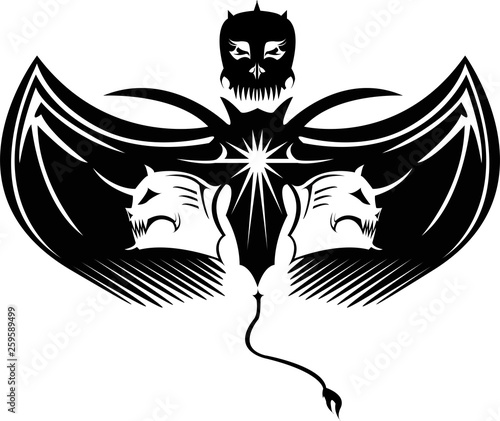 vector image of winged demon