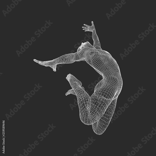 Gymnast. 3D Model of Man. Human Body Model. Gymnastics Activities for Icon Health and Fitness Community.