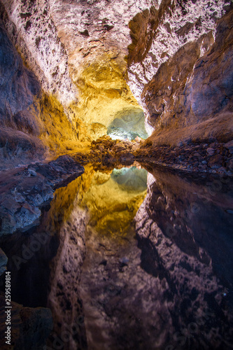 The secret of the Cueva de los verdes at Lanzarote, Canary islands