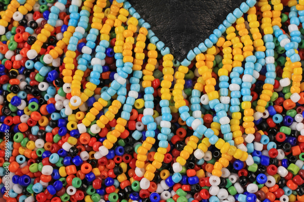 Wall Mural Leather craft and Beading Native American Beaded Pouch