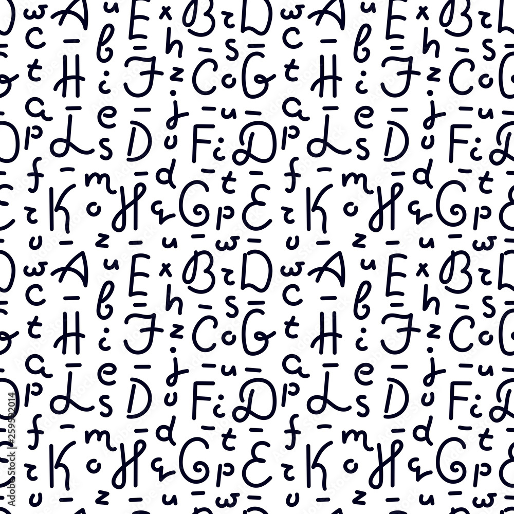 Vector seamless pattern with letters of the alphabet. Backgrounds, textiles and wrapping paper. Vector seamless pattern with letters of the alphabet. Backgrounds, textiles and wrapping paper.
