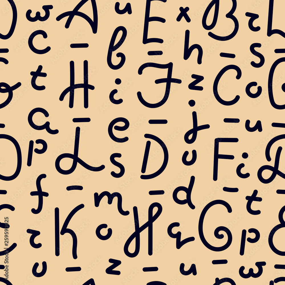 Vector seamless pattern with letters of the alphabet. Backgrounds, textiles and wrapping paper. Vector seamless pattern with letters of the alphabet. Backgrounds, textiles and wrapping paper.