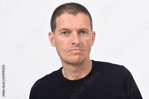 portrai of a middle aged man on white