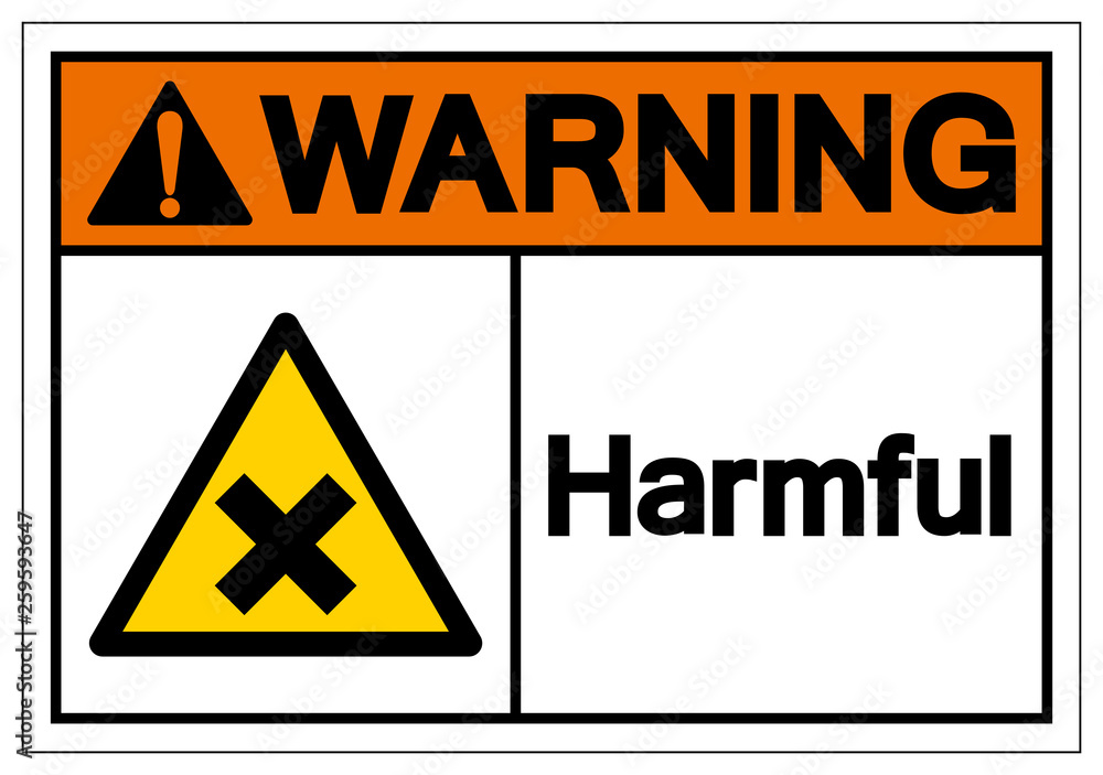 Warning Harmful Symbol Sign, Vector Illustration, Isolate On White Background Label. EPS10 Warning Harmful Symbol Sign, Vector Illustration, Isolate On White Background Label. EPS10