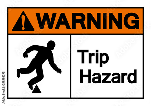 Warning Trip Hazard Symbol Sign, Vector Illustration, Isolate On White Background Label. EPS10