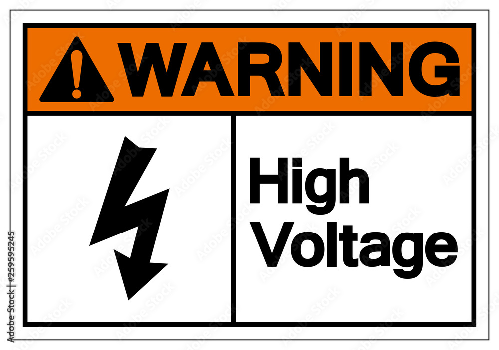 Warning High Voltage Symbol Sign ,Vector Illustration, Isolate On White Background Label. EPS10