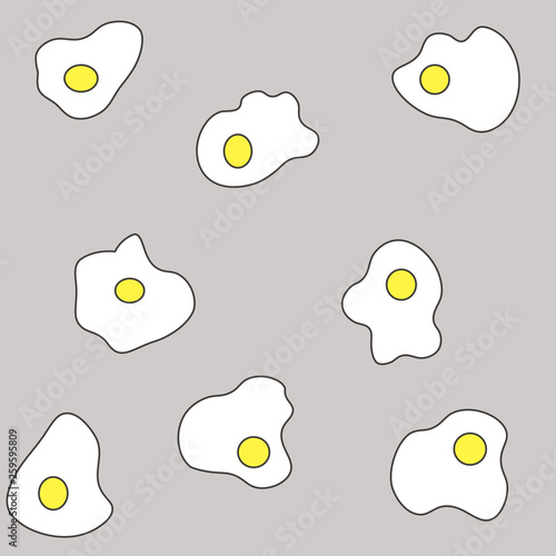 Fried eggs - raster pattern on a gray background