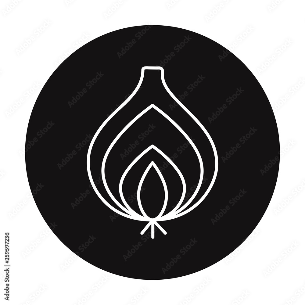 Fotografie Onion line icon, outline vector sign